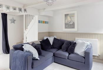 Lounge on the plush sofa and pop on a film after a busy day exploring St Ives.