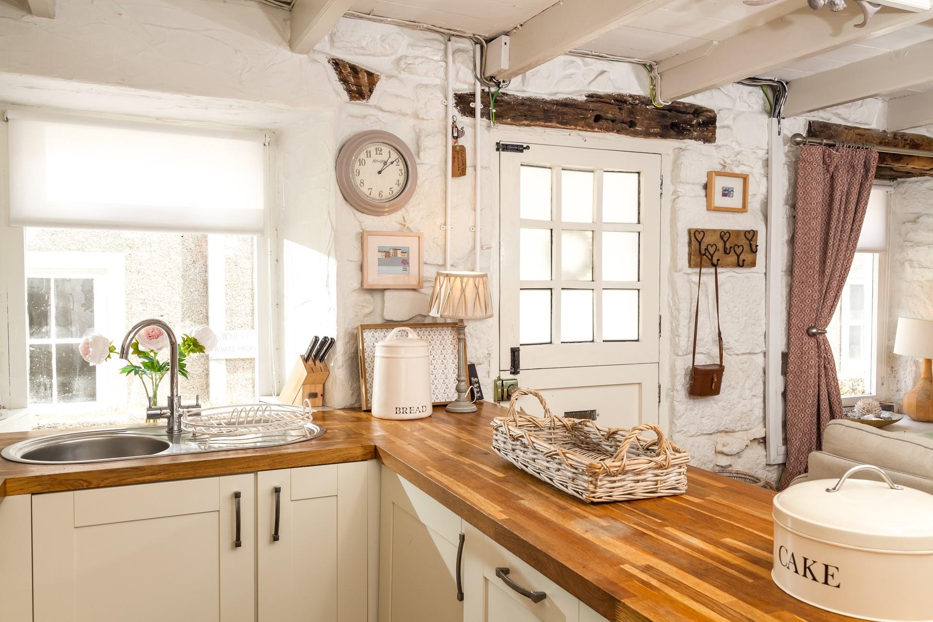 Whip up delicious meals in the country-style kitchen.
