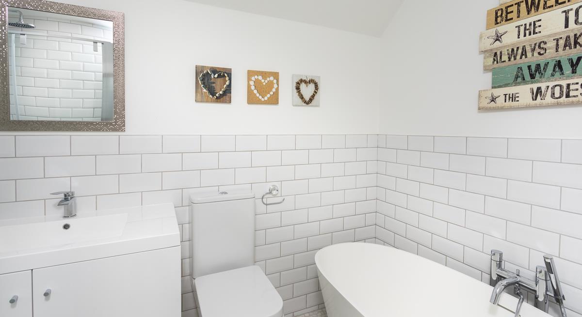 The modern bathroom is perfect for getting ready in the evenings to go out and explore the town.