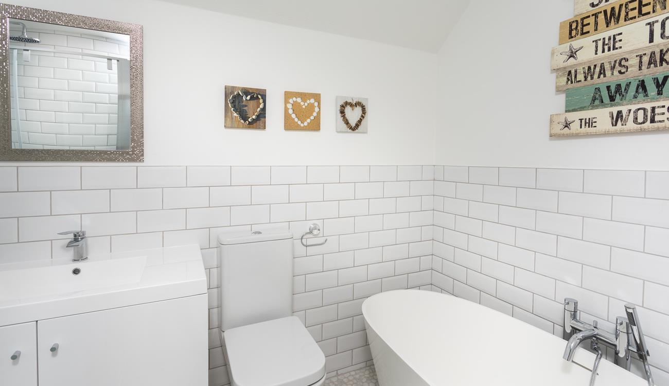 The modern bathroom is perfect for getting ready in the evenings to go out and explore the town.