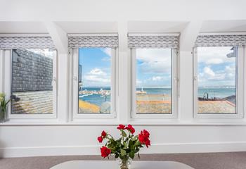 Take in the ever-changing sea view vista from the comfortable sitting room.