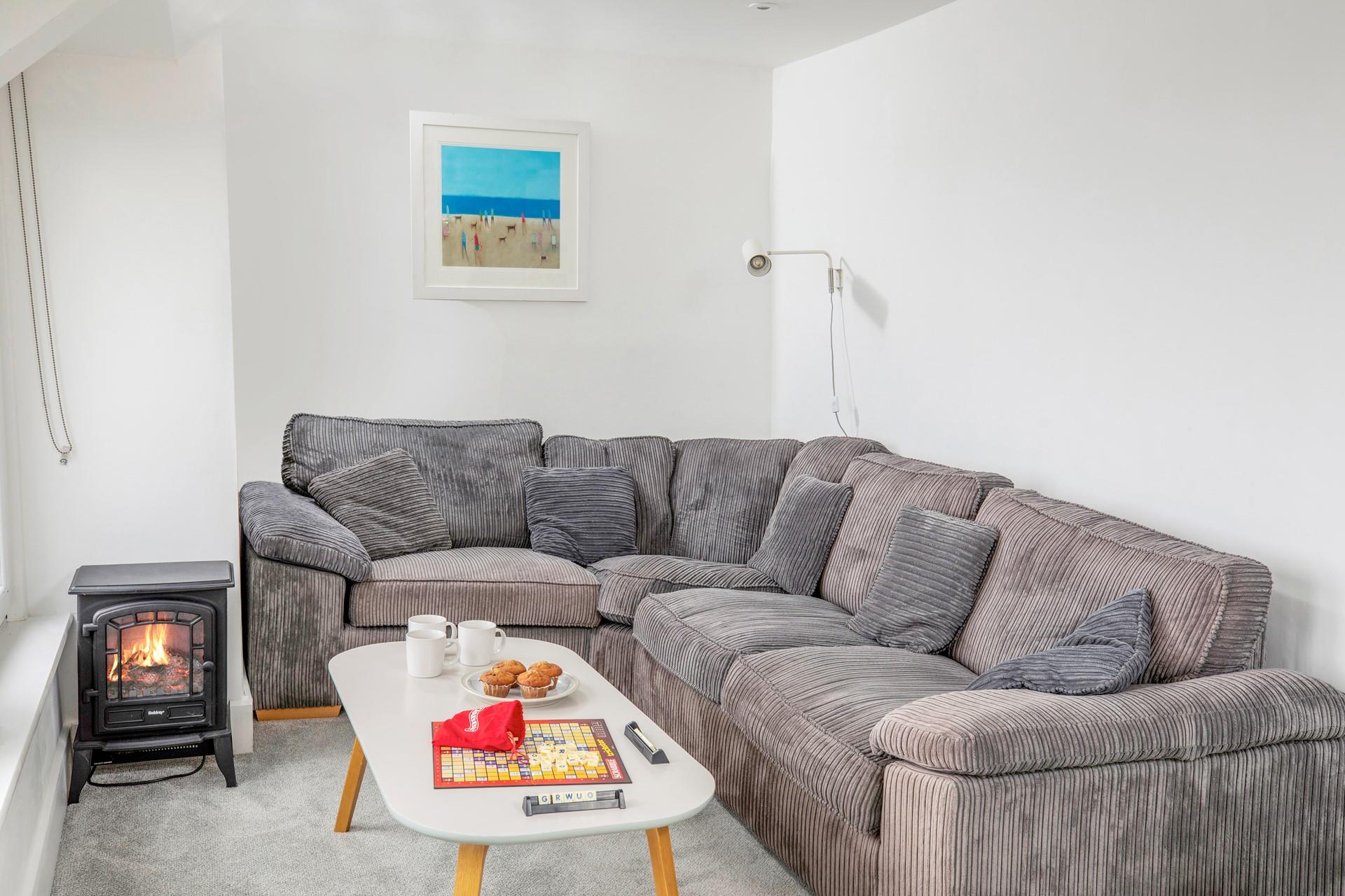 The large corner sofa is perfect for snuggling up in the evening with your loved ones.