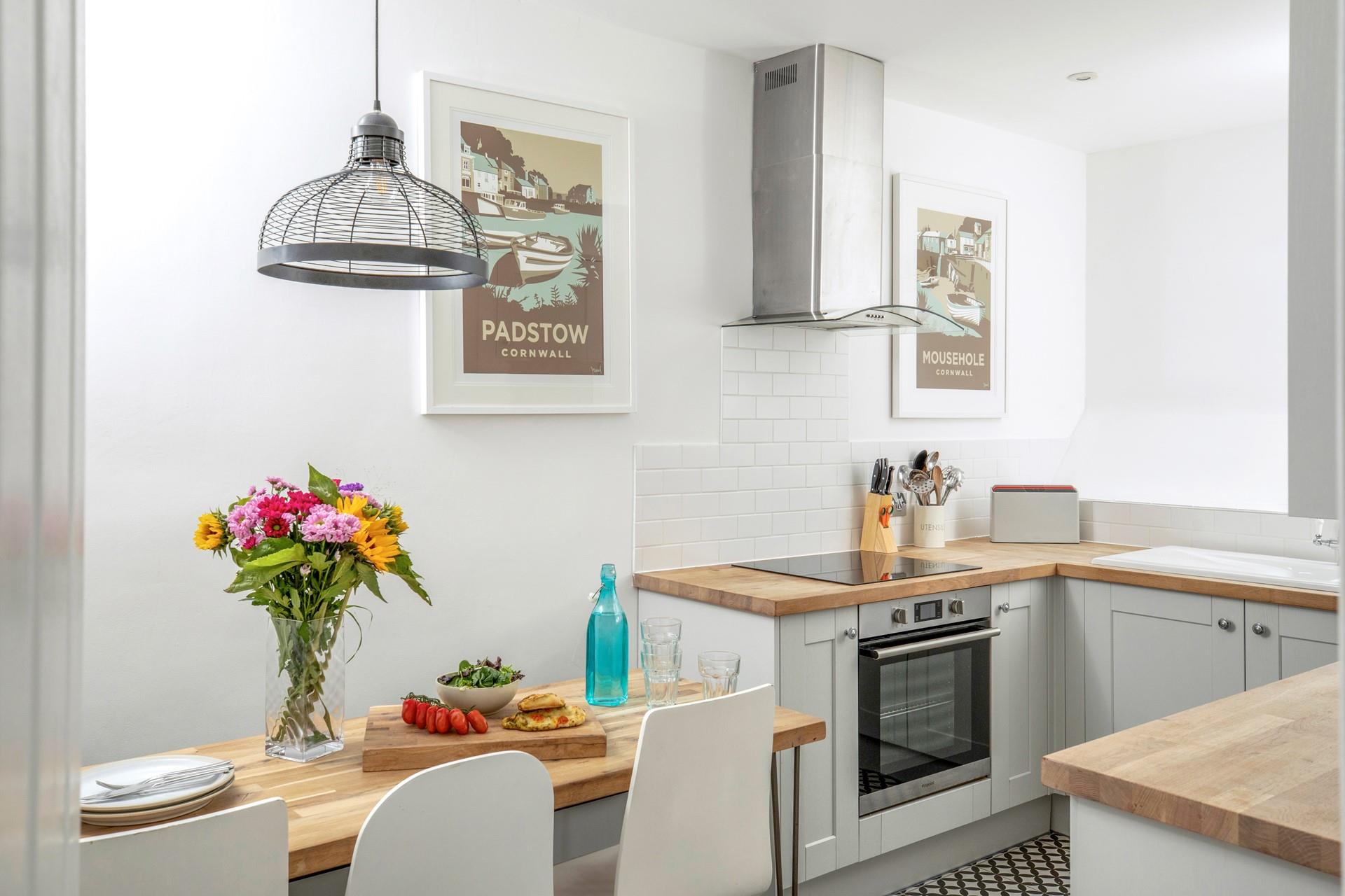 The kitchen is modern and stylish, perfect for rustling up tasty meals.