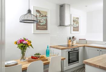 The kitchen is modern and stylish, perfect for rustling up tasty meals.