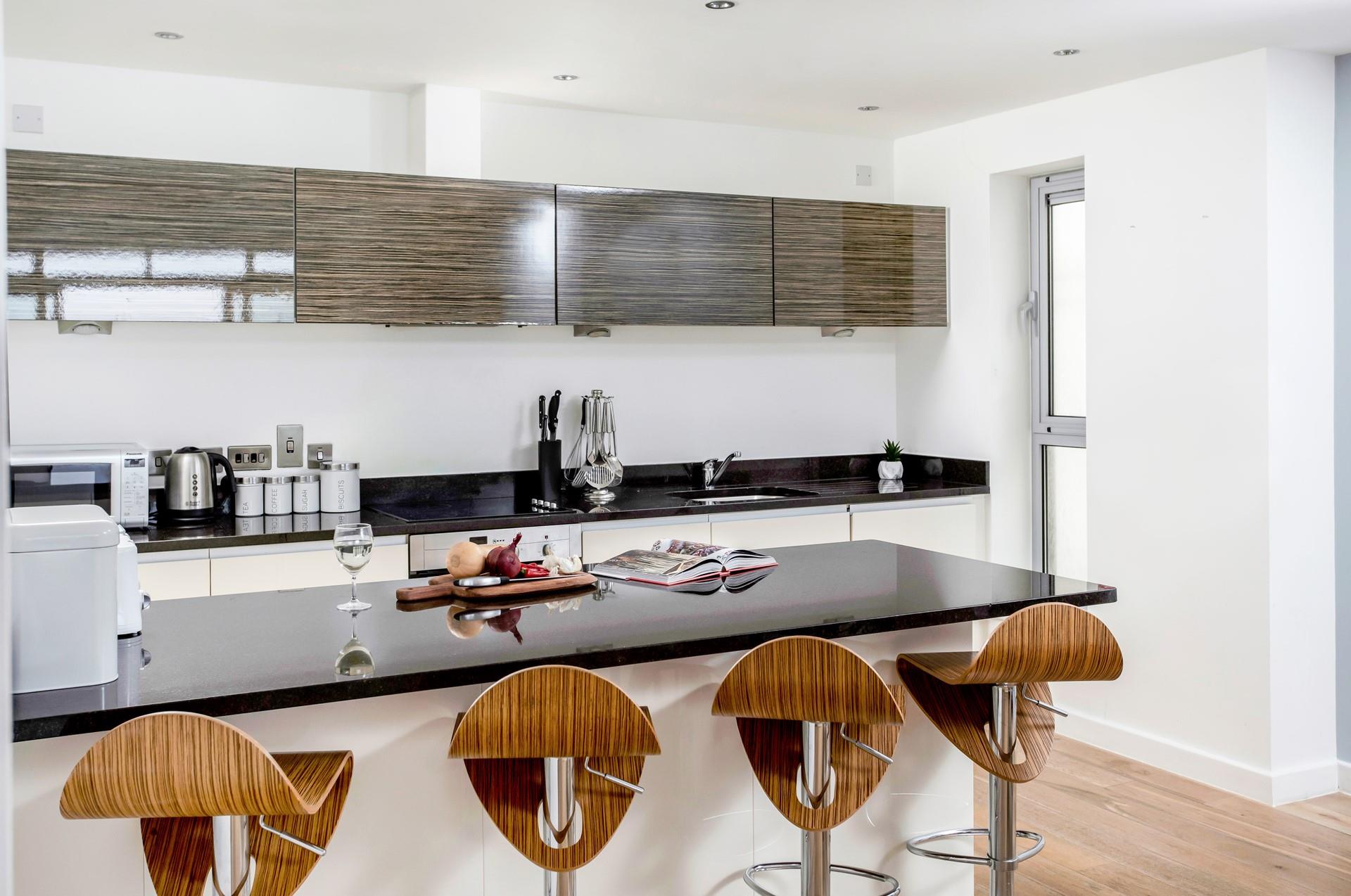 Enjoy sea views when cooking up a feast in the kitchen.