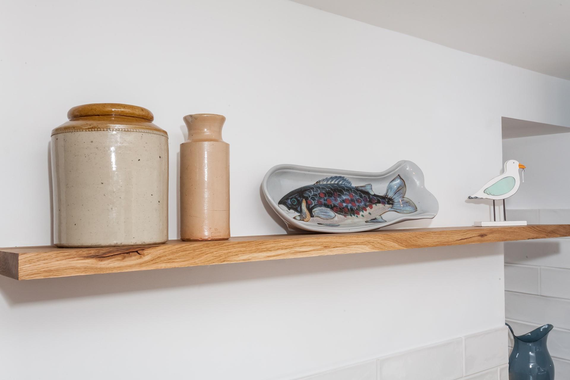 Quirky seaside decor fills the property.