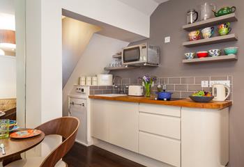 Well-equipped, the kitchen is fabulous for whipping up home-cooked meals.