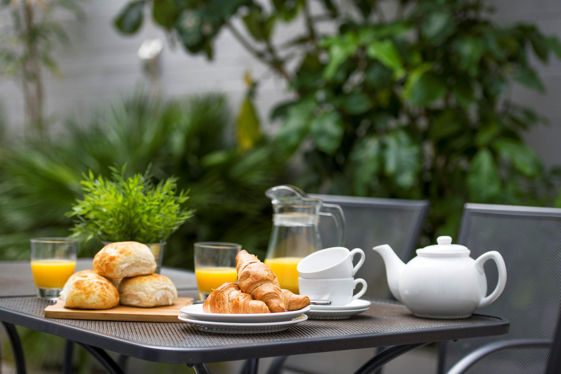 Indulge in a lazy breakfast before heading out for the day.