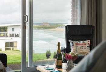 Crack open a bottle of bubbles and indulge in the sea views!