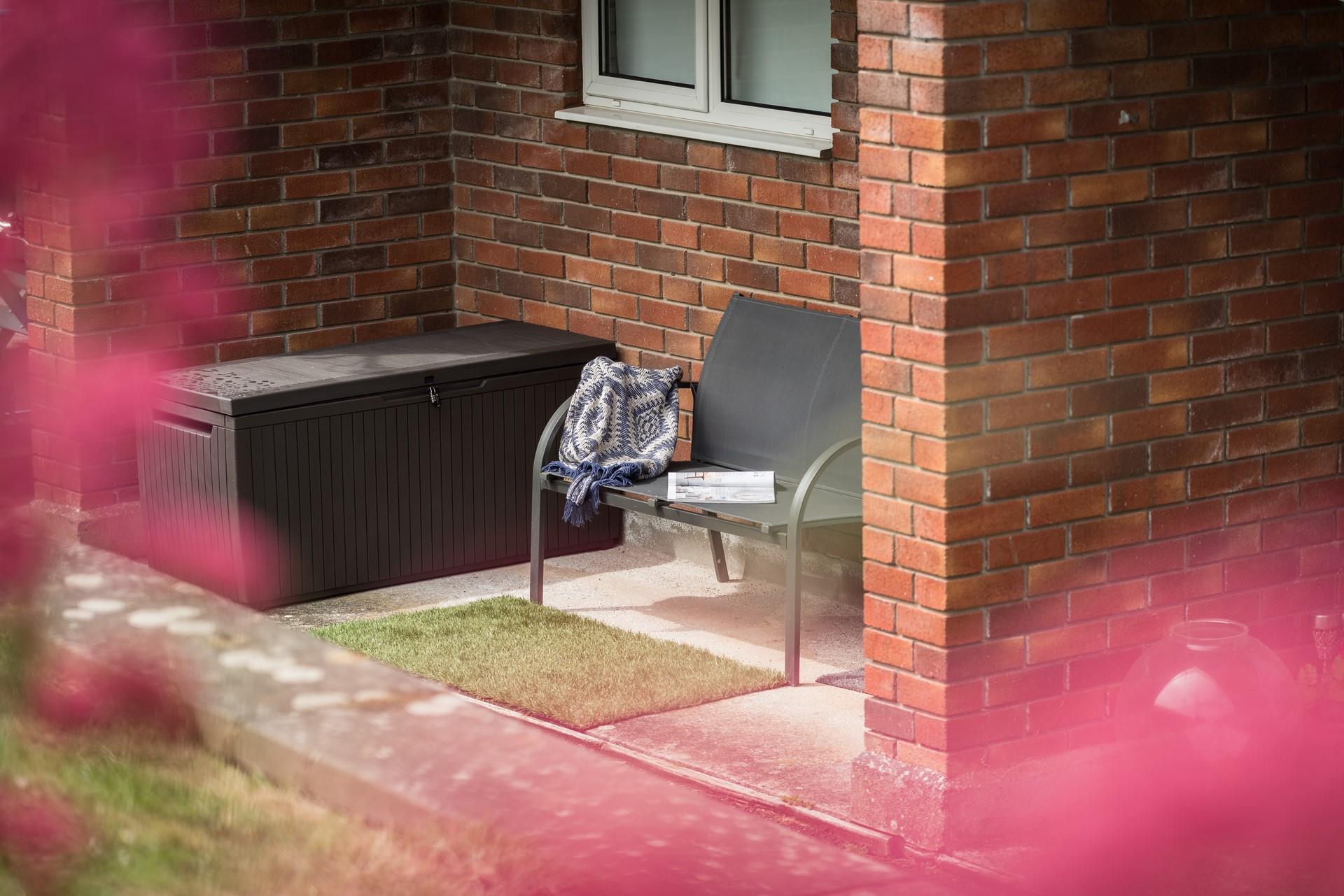 Outside seating creates a quiet space to get away from everyday life and enjoy a good book.