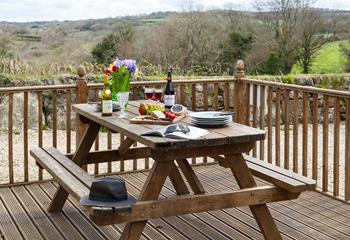 Enjoy alfresco dining on the enclosed decked terrace. 