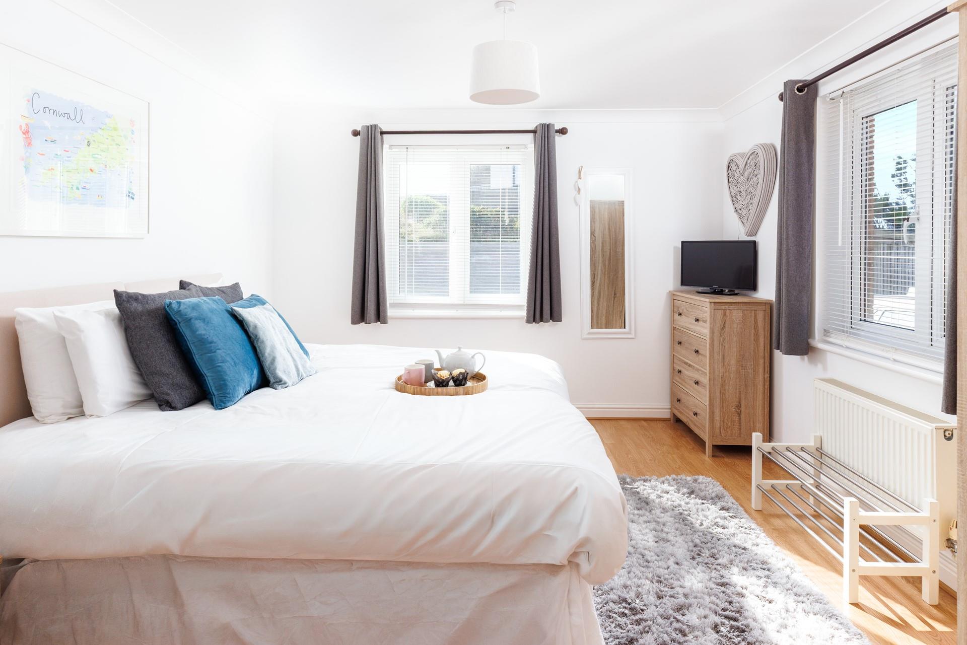 Bedroom 2 is on the car park side of the apartment block. 