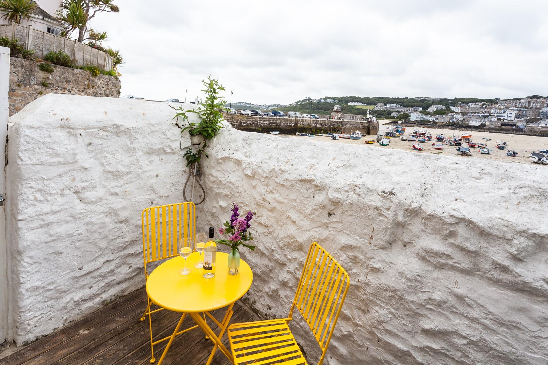 This little sun trap provides a beautiful spot to treat yourself to a glass (or two!) of something chilled.