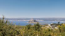 In the distance, views of the iconic St Michaels Mount.