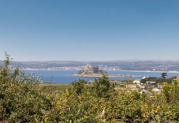 In the distance, views of the iconic St Michaels Mount.