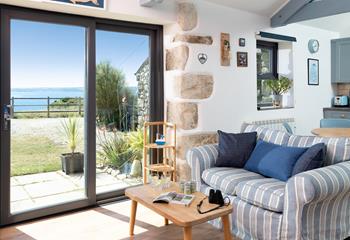 The light and bright living area makes the most of the view!