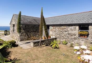 The garden is bursting with native flora.