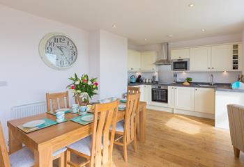 The modern countryside kitchen offers everything you need during your stay at Godrevy Heights. 