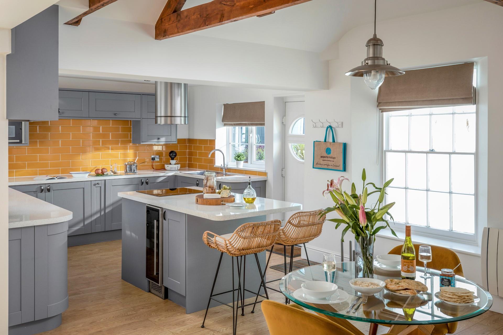 Rustle up a feast in the spacious, well-equipped kitchen. 