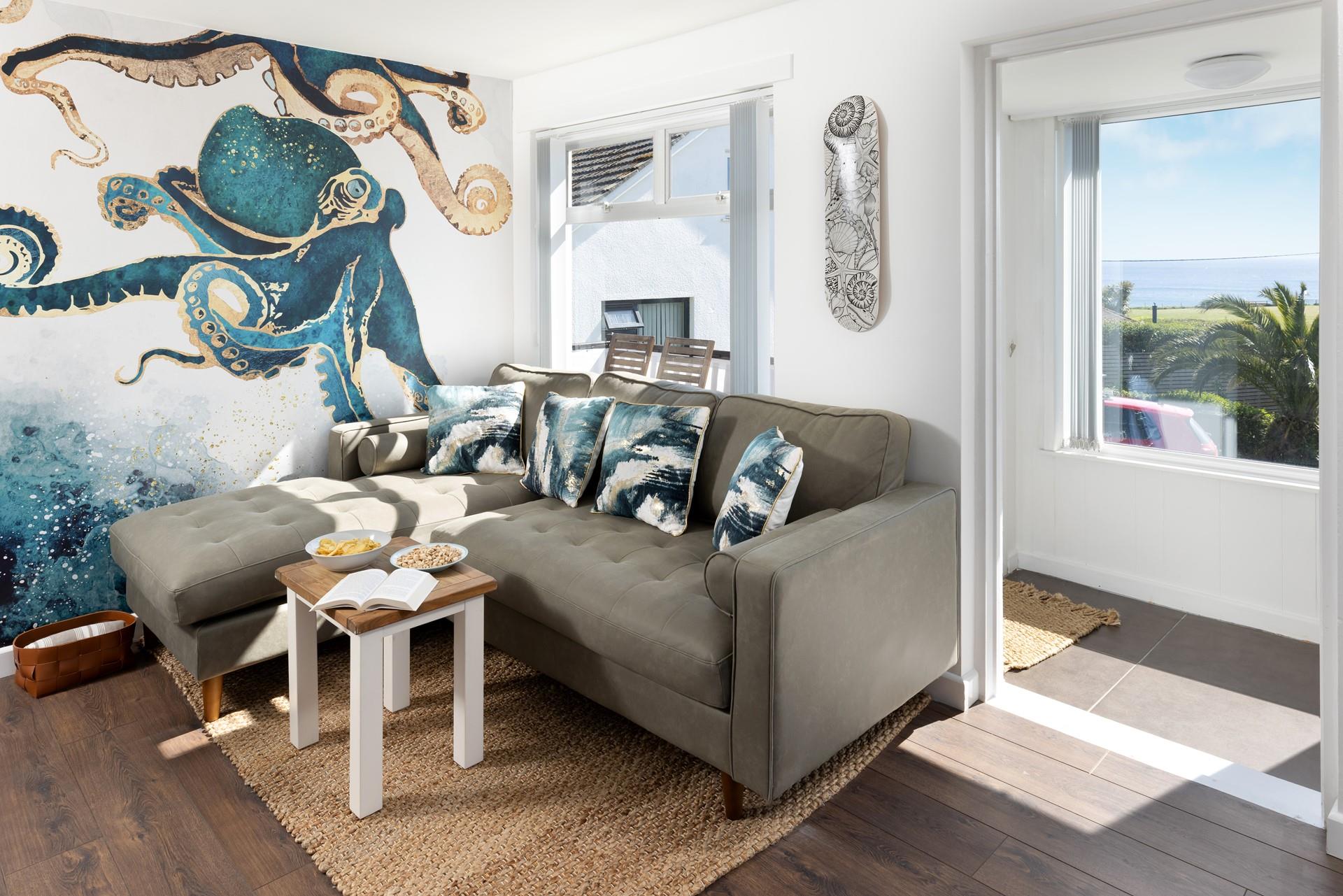 The comfortable sofa is perfect for the whole family to snuggle up on for a night of family favourite films!