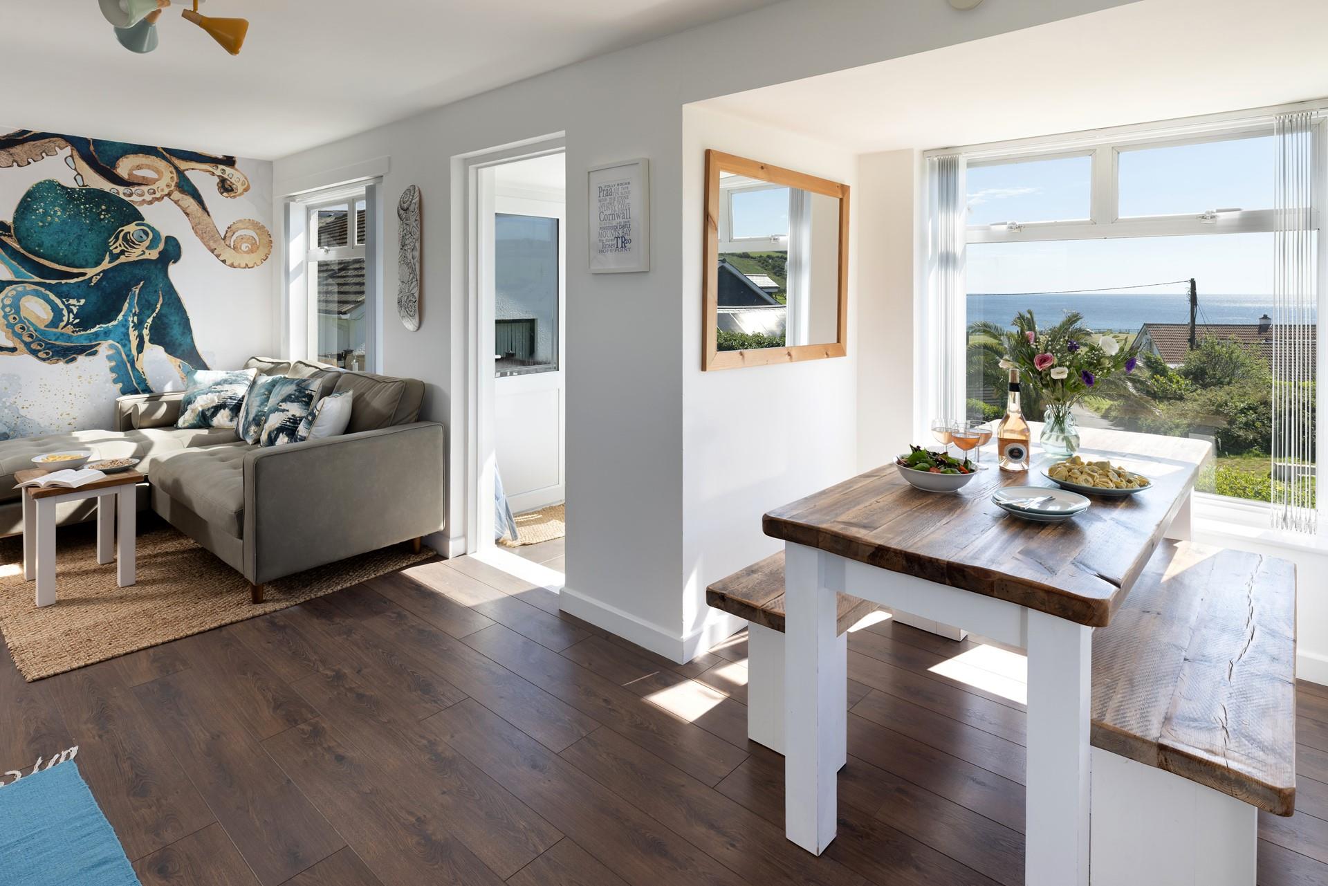 Soak up the sea views whilst enjoying the open-plan living area.