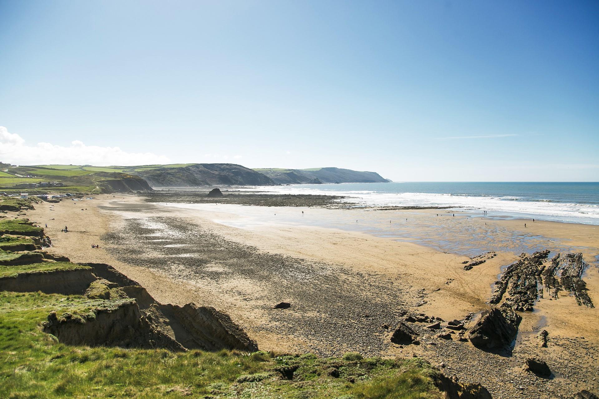 Widemouth Bay is renowned for surfing and swimming.