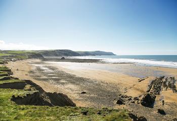 Widemouth Bay is renowned for surfing and swimming.