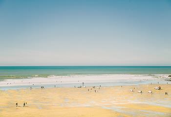 Widemouth Bay with its turquoise sea and golden sand is just a few minute's walk away.