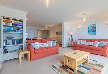 After a day exploring Carbis Bay and the nearby St Ives, settle in for the evening in the light and spacious living area. 