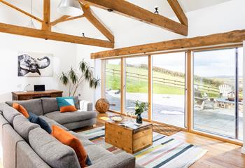 The sitting room has a stunning sea view down across the valley to enjoy whilst you sip a cuppa.
