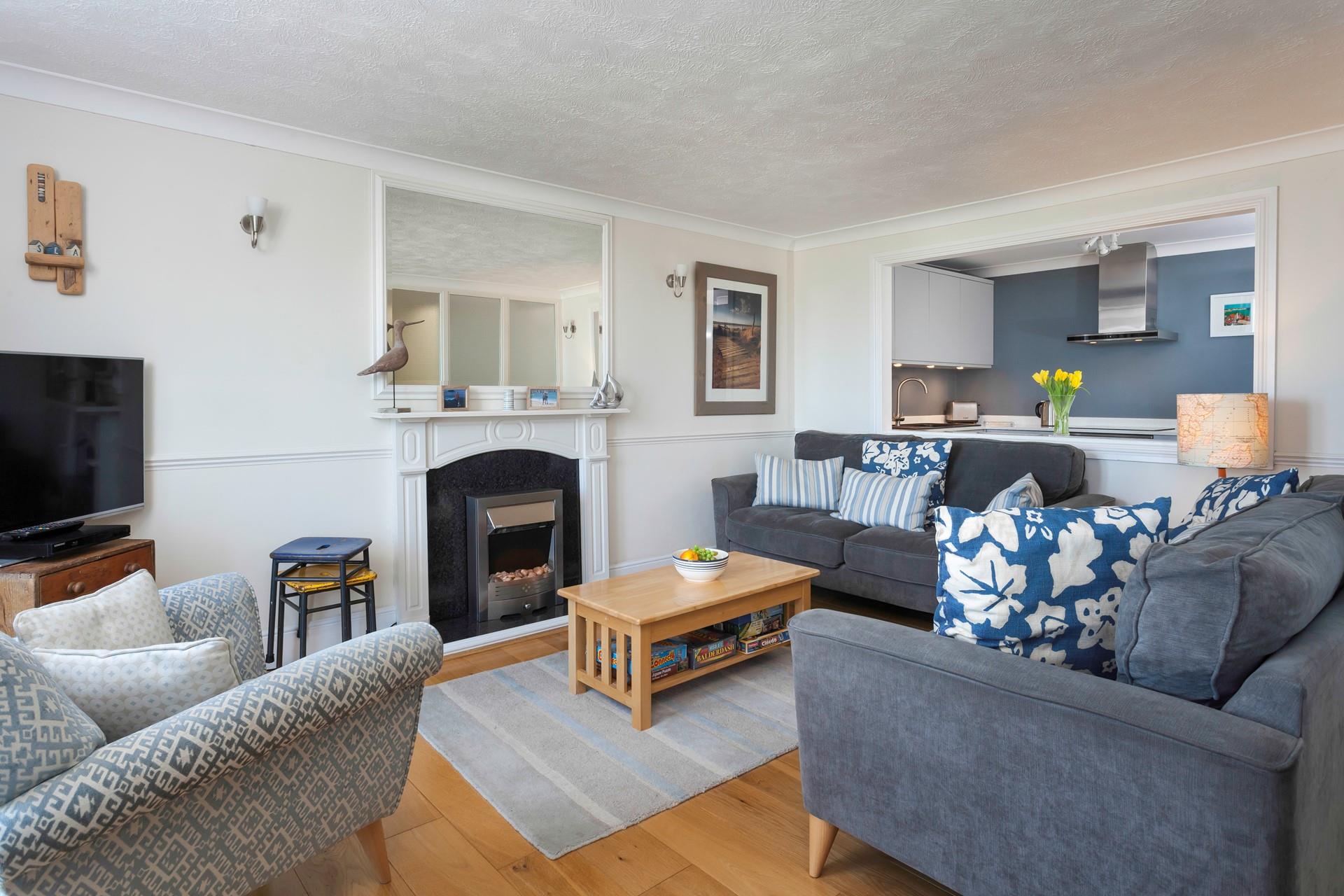 The sitting room is a cosy base to come back to after a day out.