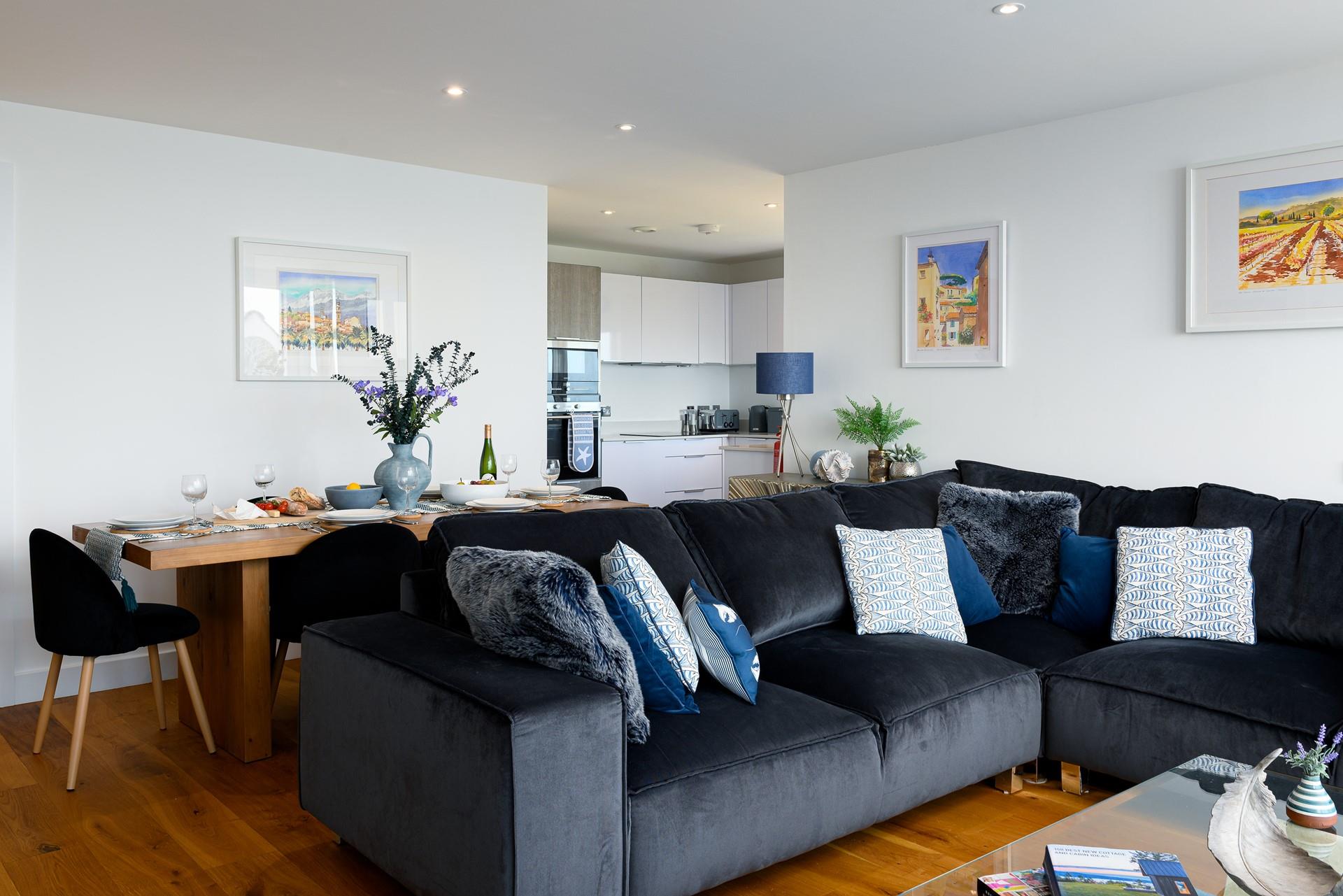 Watch the sunset over the Bay from the comfort of your sofa.