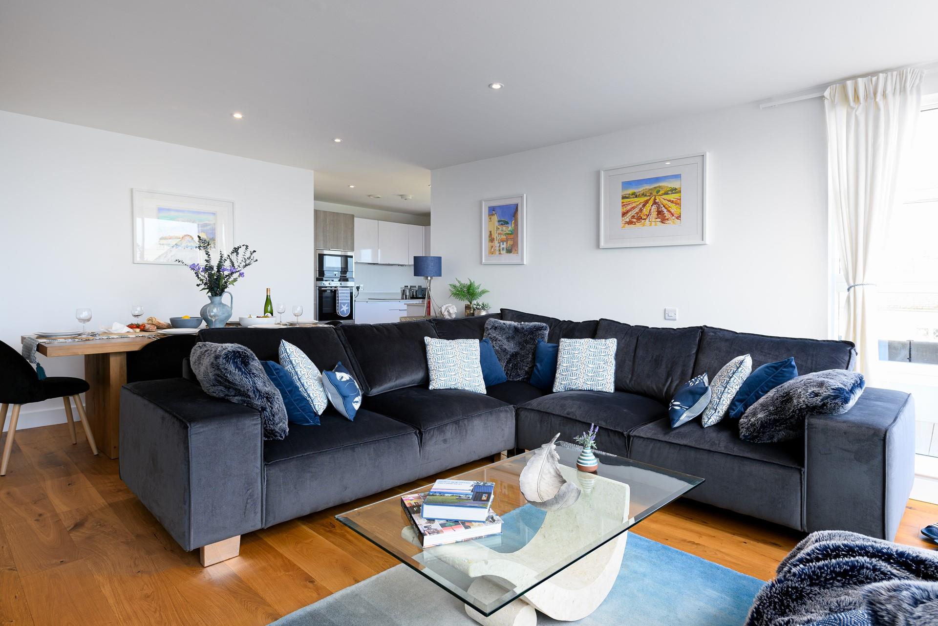 There is ample space for the whole family in this gorgeous living space.