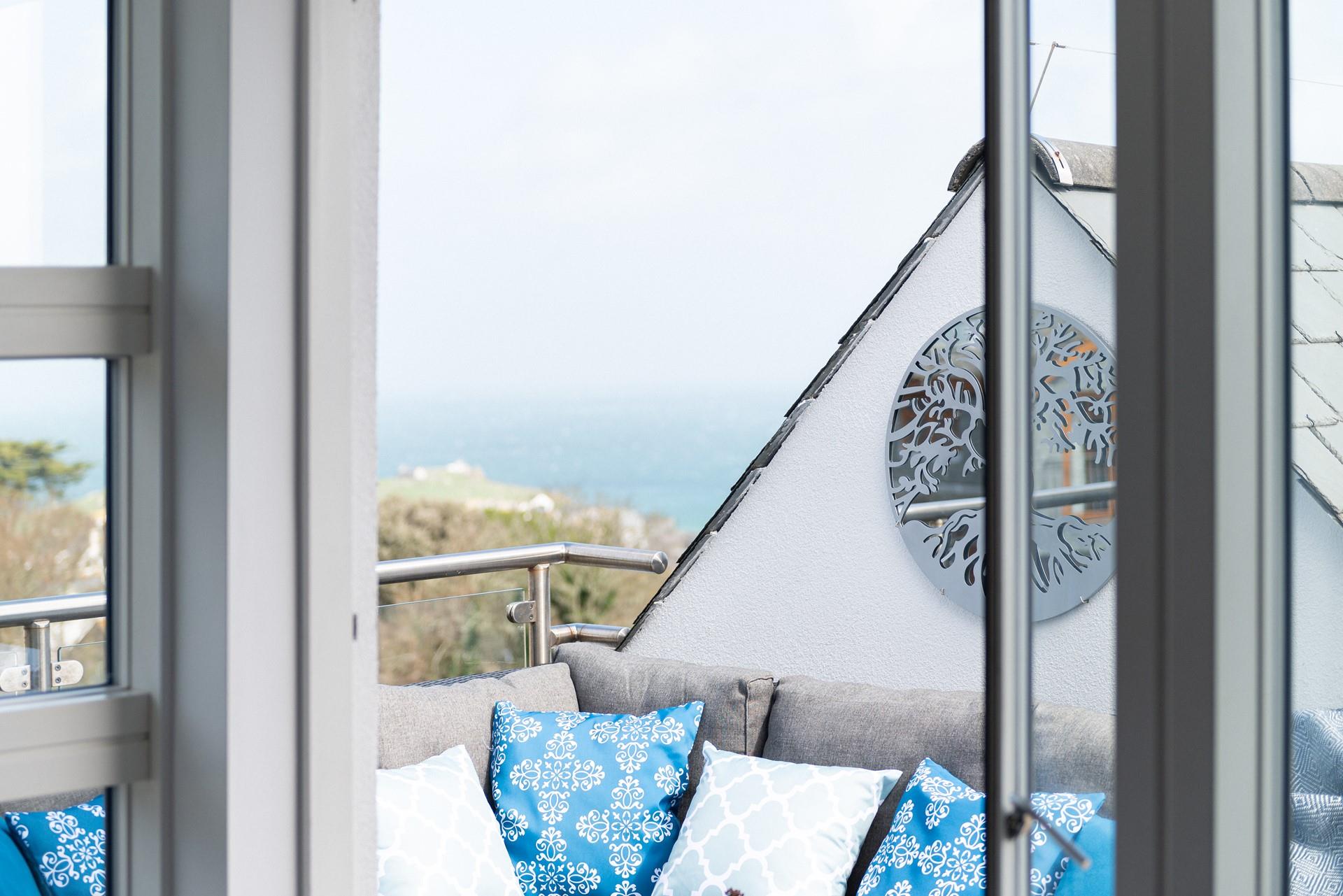 Enjoy the sea views from the balcony.
