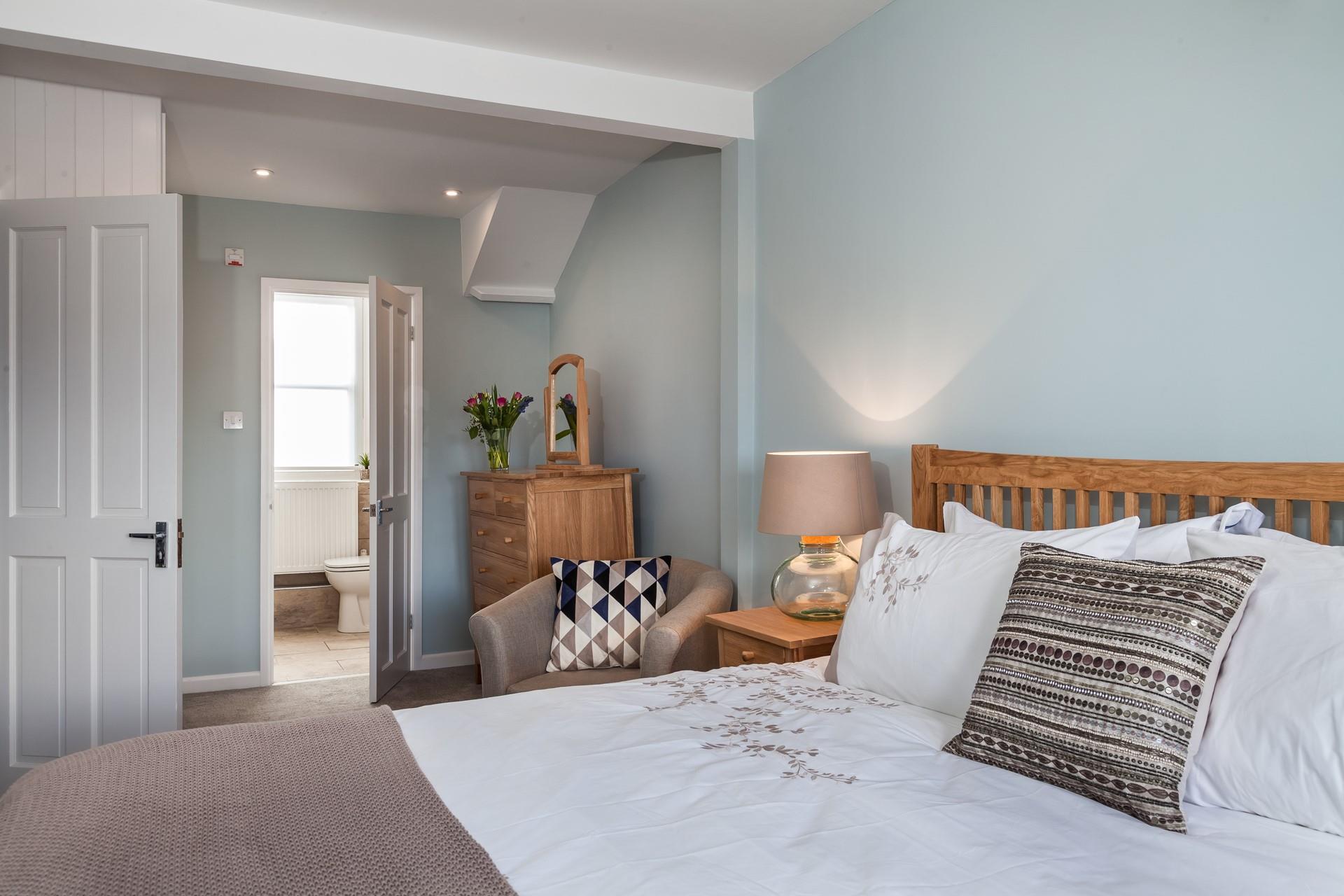 Bedroom 5 with super king bed and en suite shower.