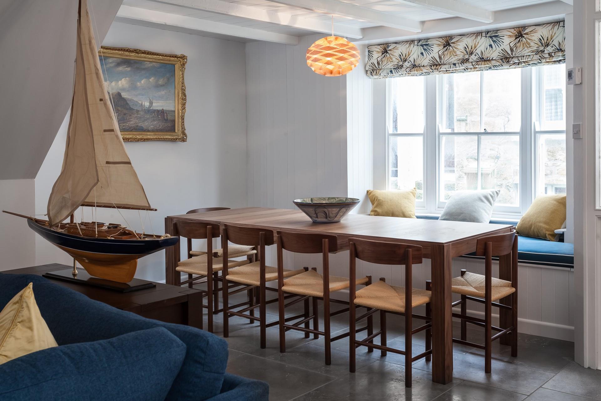 The dining room is located on the ground floor.