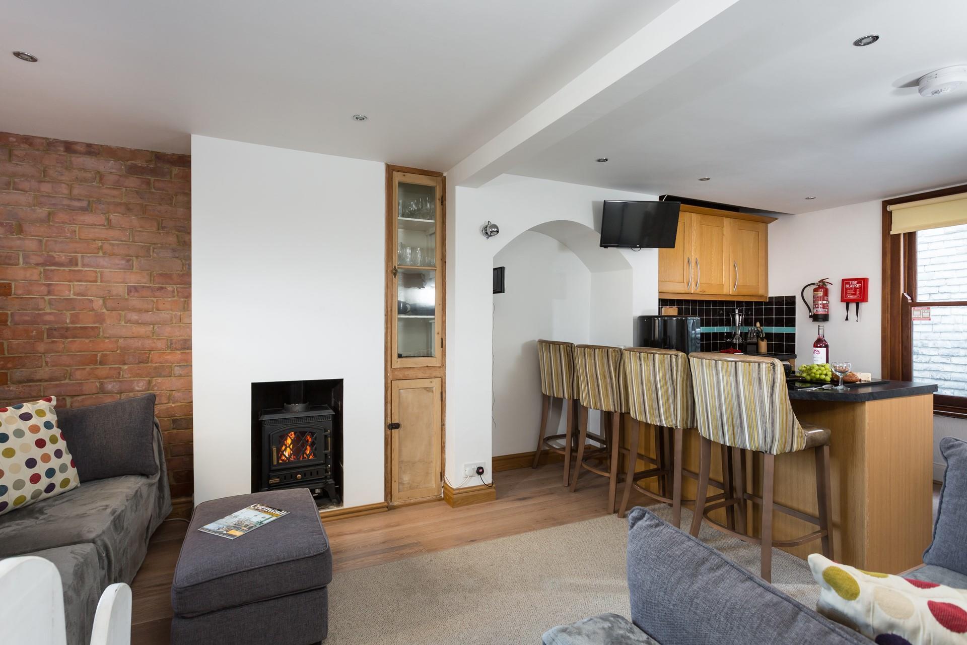 Put your feet up on a cosy afternoon after a stroll across the beach.