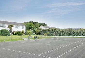The tennis court is just at the bottom of the garden and is available for guests to use at any time.