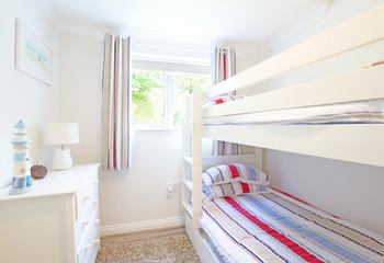 The kids will love the colourful bunk beds in bedroom 2.