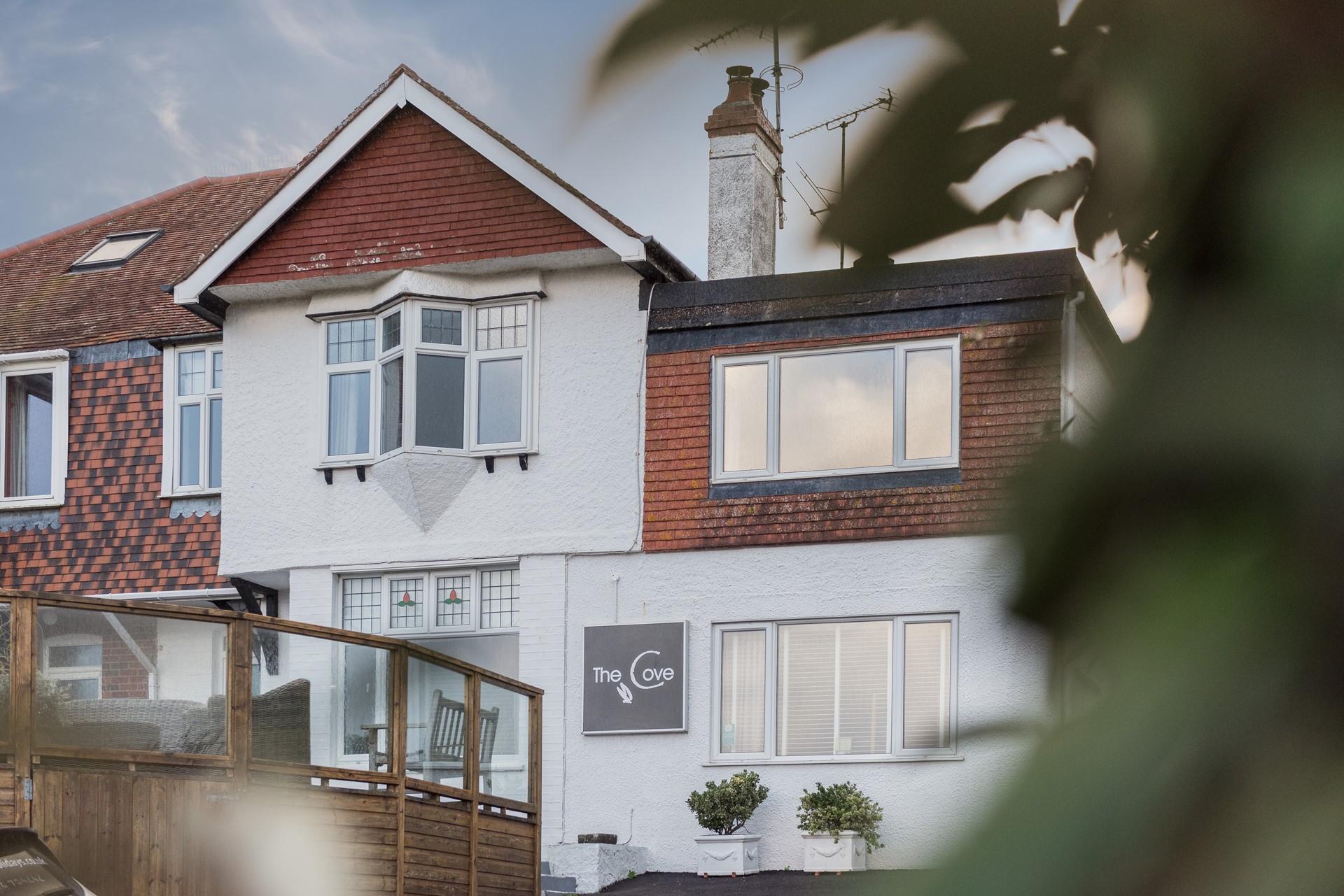 The Cove is a large family home, with ample parking on the driveway at the front of the house. 