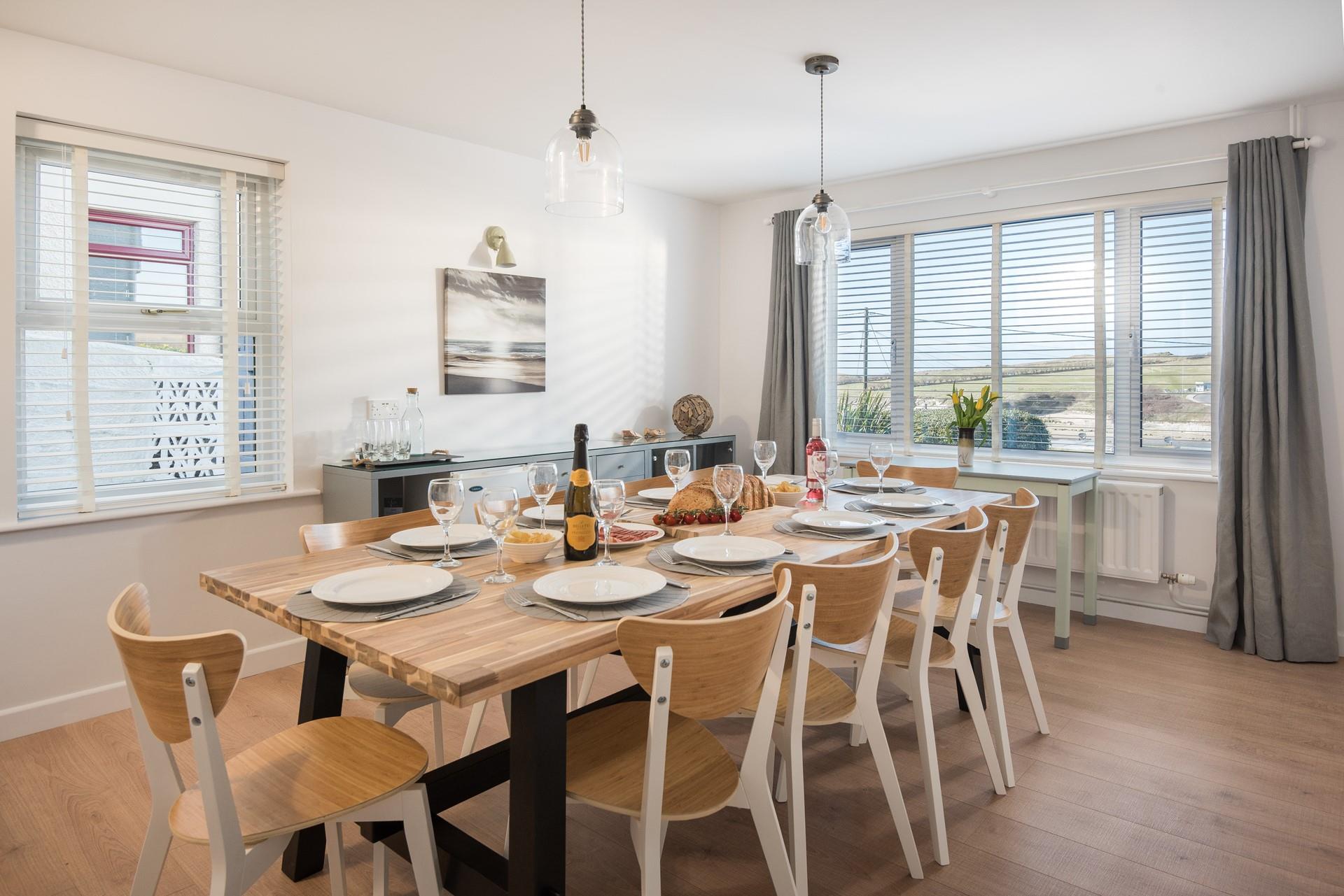 Get the family together over a delicious dinner in the stylish dining space.