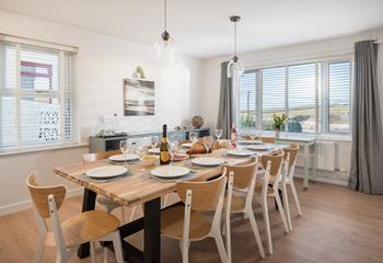 Get the family together over a delicious dinner in the stylish dining space.
