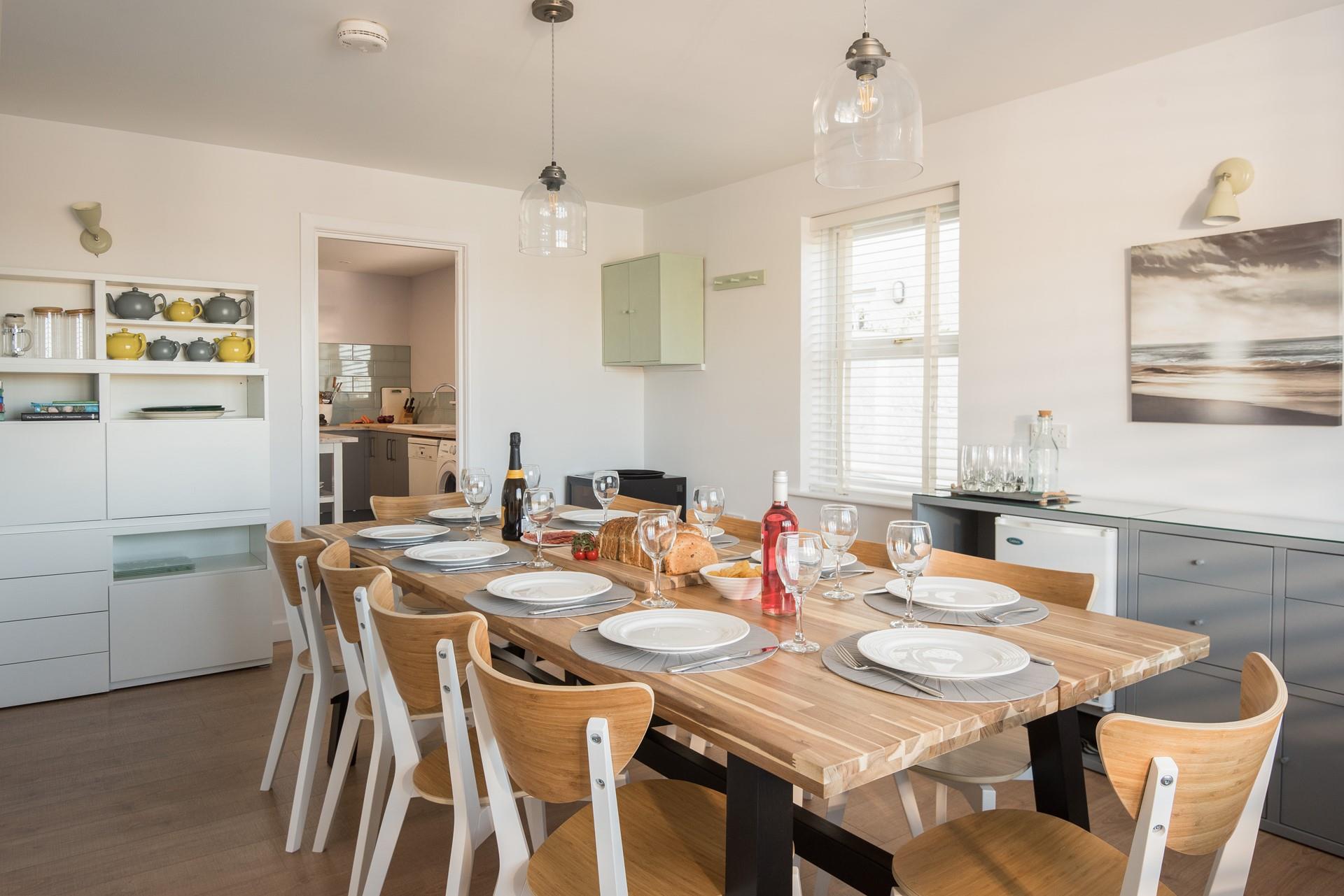 The dining room is a great space for enjoying meals with the family. 