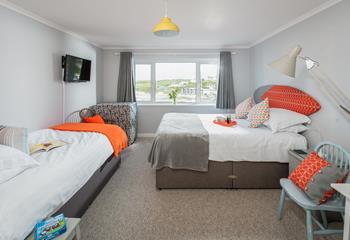 Bright surf-inspired features make this bedroom perfect for the kids!