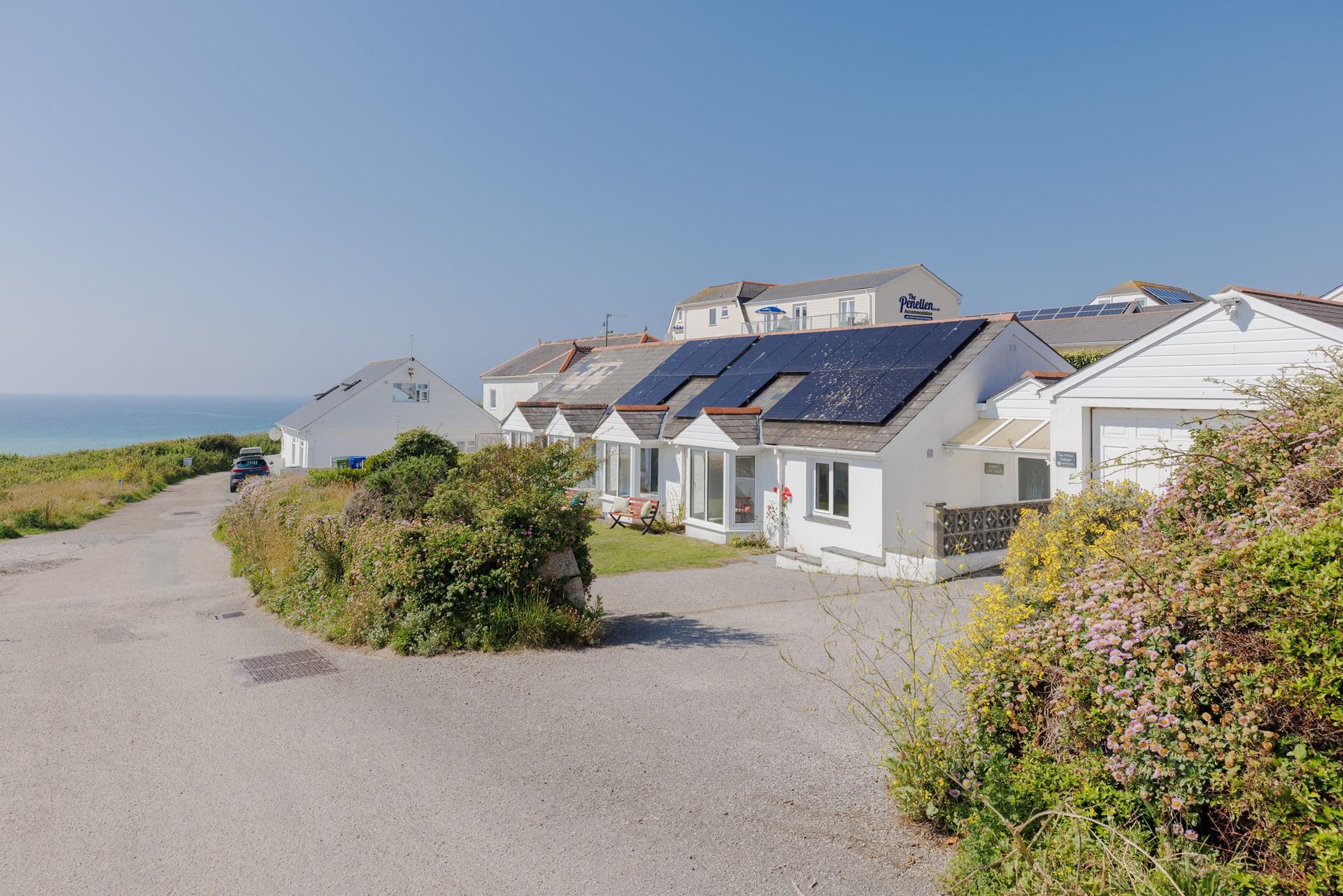 The White Cottage offers stunning views across Hayle beach and across to St Ives.