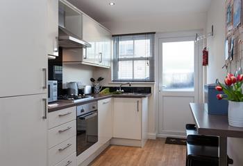 A modern kitchen for cooking Cornish delights. 