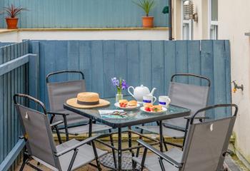 The outside space is ideal for al fresco dining in the summer sunshine.