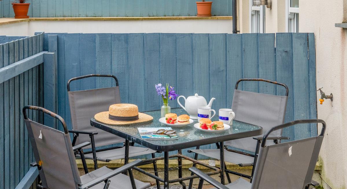 The outside space is ideal for al fresco dining in the summer sunshine.