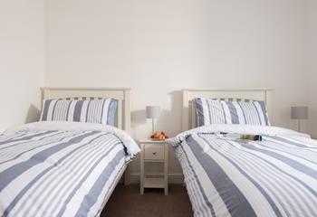 The twin room offers flexible sleeping arrangements, making this perfect for families or friends sharing.