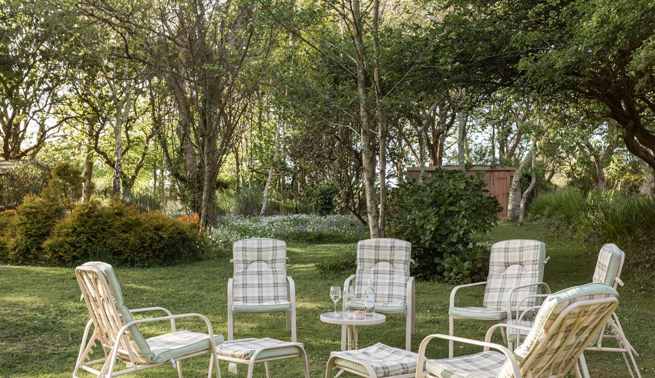 Open a bottle of wine and watch the sun come down between the trees.